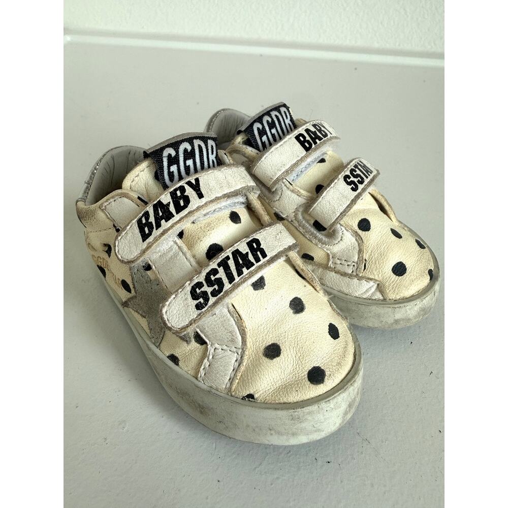 GOLDEN‎ GOOSE Baby Superstar Polka Dot Leather Sneakers Size 17 Designer Luxury